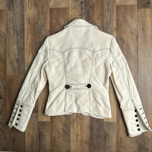 Vintage Y2K Bebe Jacket Women's Size 8 White Military Party 4288 - Picture 8 of 13
